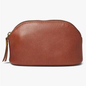 Madewell Leather Makeup Pouch English Saddle